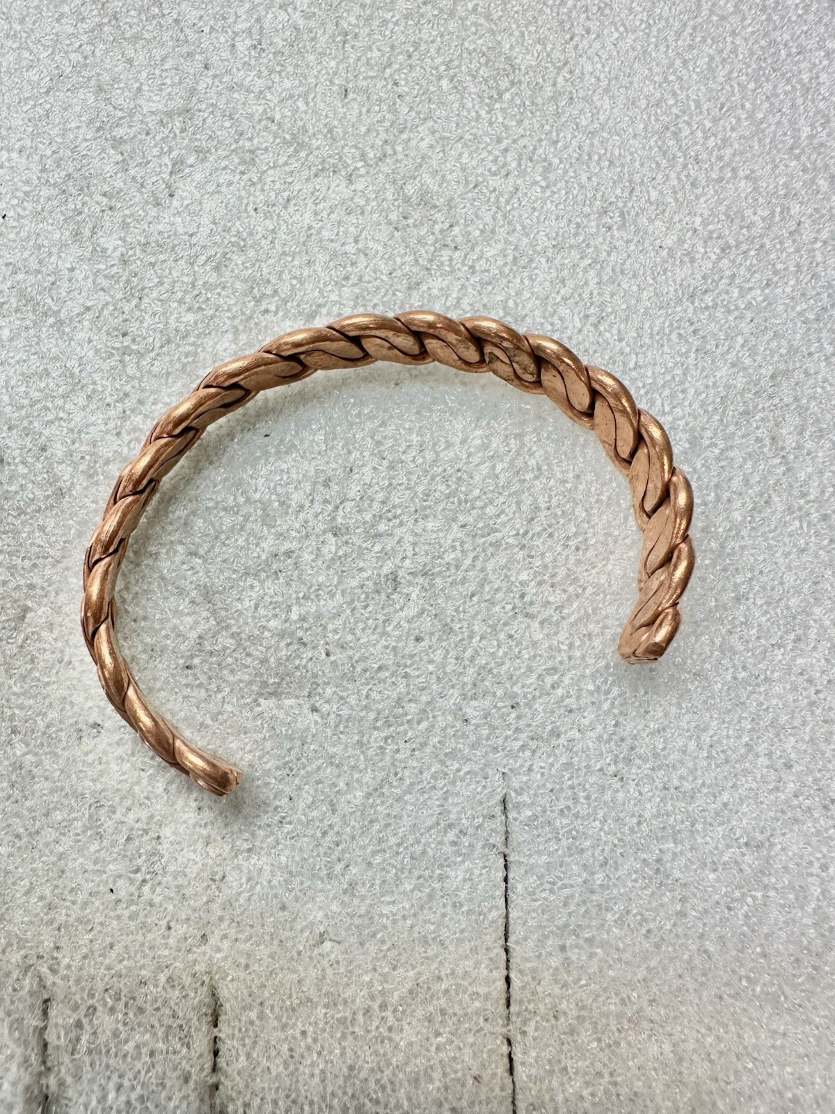 Solid COPPER Flattened Cubano Link Cuff Bracelet - image 5