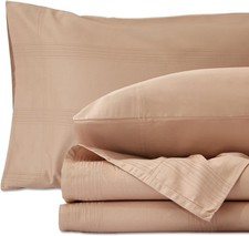 Pure Cotton Sheets - 4 Piece Queen Sheet Set, Soft  Breathable Queen Size Bed