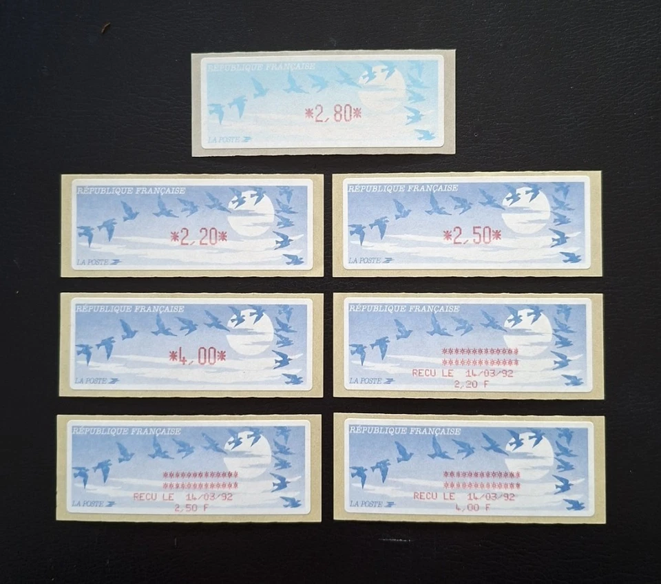 France 1990-93 Lot 7 vignettes LISA, Oiseaux de Jubert, NEUVES - Photo 1/1