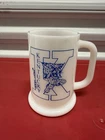 Vintage UK Kentucky Wildcats Coffee/Beer Mug Milk Glass With Blue Emblem-Handle