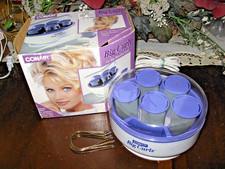 CONAIR MORE BIG CURLS 5 JUMBO VELVET HOT ROLLERS CURLERS CLIPS -dual voltage