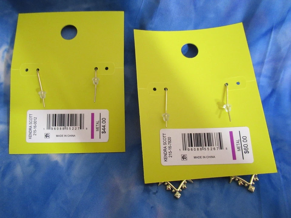 Kendra Scott Álora 14Kt GP Sobre Latón Gota Pendientes Largos y Cortos Lote 2 Pares Nuevos con Etiquetas Foto 4 de 4