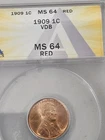 1909 VDB One Cent Red MS 64