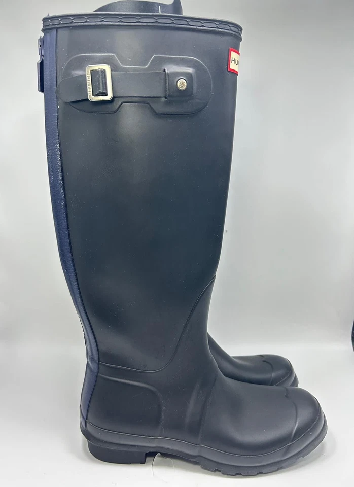 Botas de lluvia Hunter para mujer altas con cremallera trasera EE. UU. 9 negras Nordstrom exclusivas (HECHAS EN REINO UNIDO) Foto 3 de 4