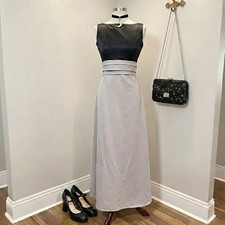 90's Vintage Prom Formal Dress Black and Silver JORDAN size 7/8