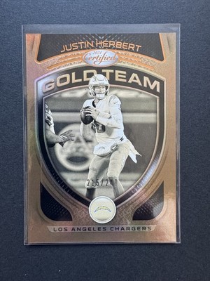Panini Certified 2021 Justin Herbert LA Chargers Gold Team Insert Bronze /249