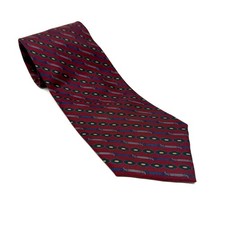 City of London Ferrell Reed Mens Burgundy 100 Silk Tie Hand Made in Italy VTG