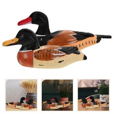  2 pezzi di anatra in legno decorazione di anatre in legno statua di anatre