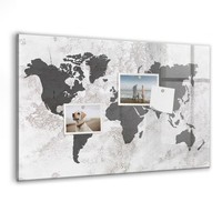 Glas Memoboard Set Mit Schwarzem Marker Schwamm Magneten Weltkarte Aus Beton