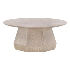 Maklaine Modern Transitional Coffee Table in Natural Gray Ash Wood