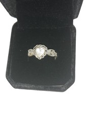 925 Silver Heart Ring, looks vintage.
