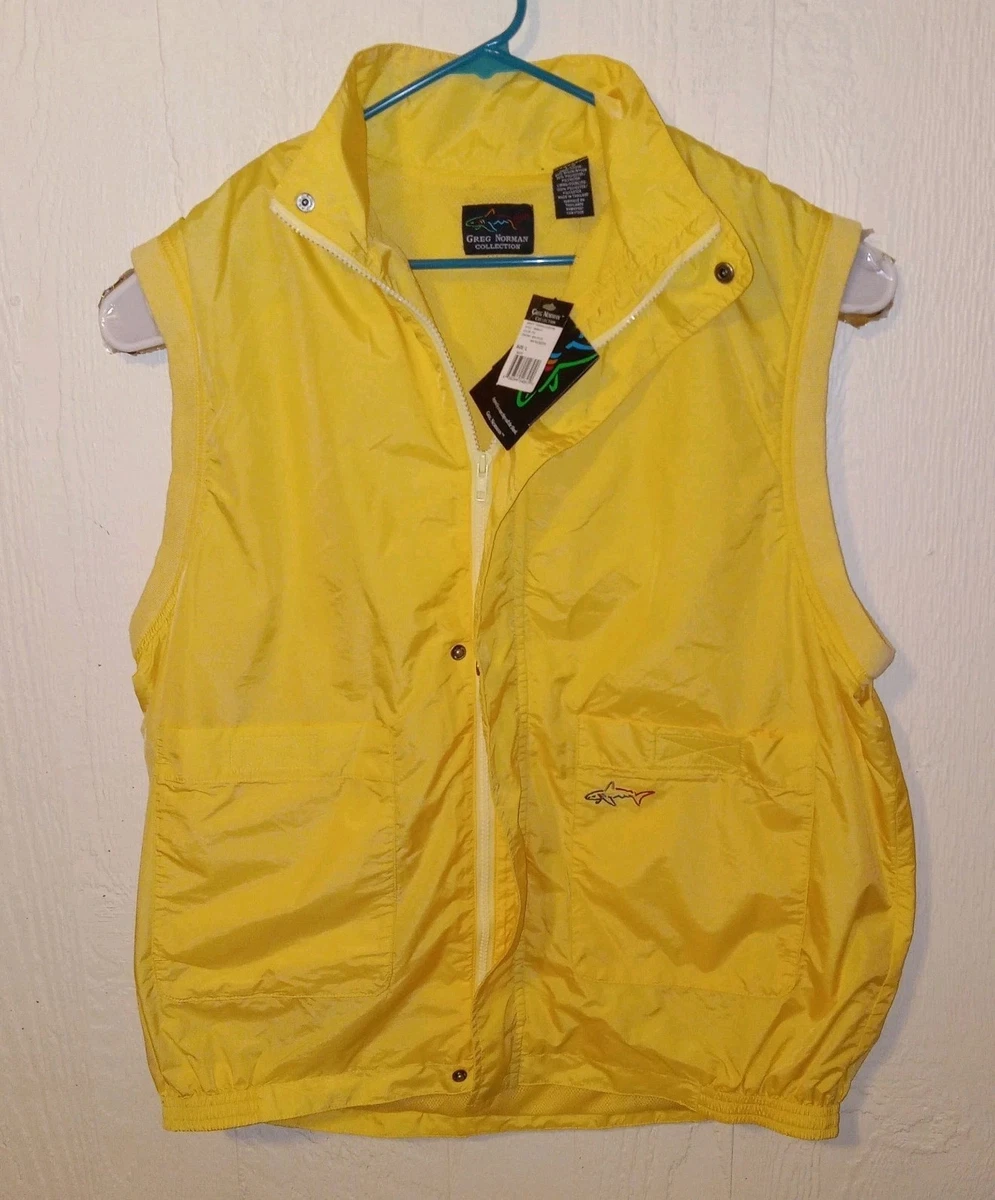 Gilet Coupe-vent Greg Norman Homme, Taille L, Beige, Demi-fermeture éclair, Sans Manches, Pour Le Golf