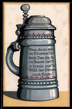 Beer Mug with Saying: If You're Right in the Storm..., Postcard 