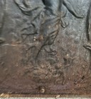antique stamped tin fireplace cover or fireback “Lady Holding Torch Screen Metal — photo 4