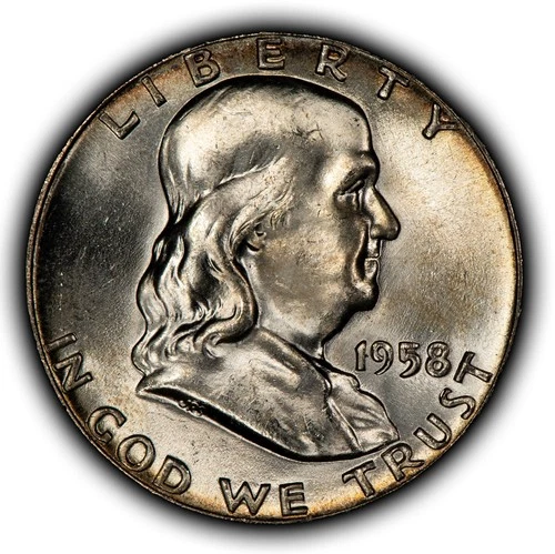 1958 50c Franklin Silver Half Dollar - Looks FBL - BU - SKU-H3824