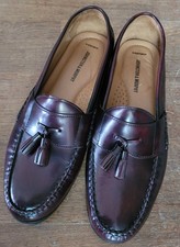 Johnston & Murphy Loafers F4Tassel Leather Sheepskin Mens 12M Burgundy Shoes