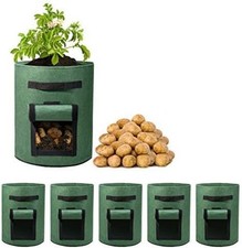 5-Pack 10 Gallon Garden Fabric Grow Bags - Perfect for Indoor & Outdoor Use