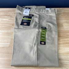 Dickies Flex Twill Work Pant Slim Fit Tapered Leg 34x32 WP150DS Khakis