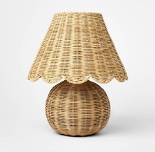 Tischlampe GEWEBTER SOCKEL & SCHIRM Schwelle STUDIO MCGEE Rattan BOHO Geflecht TARGET