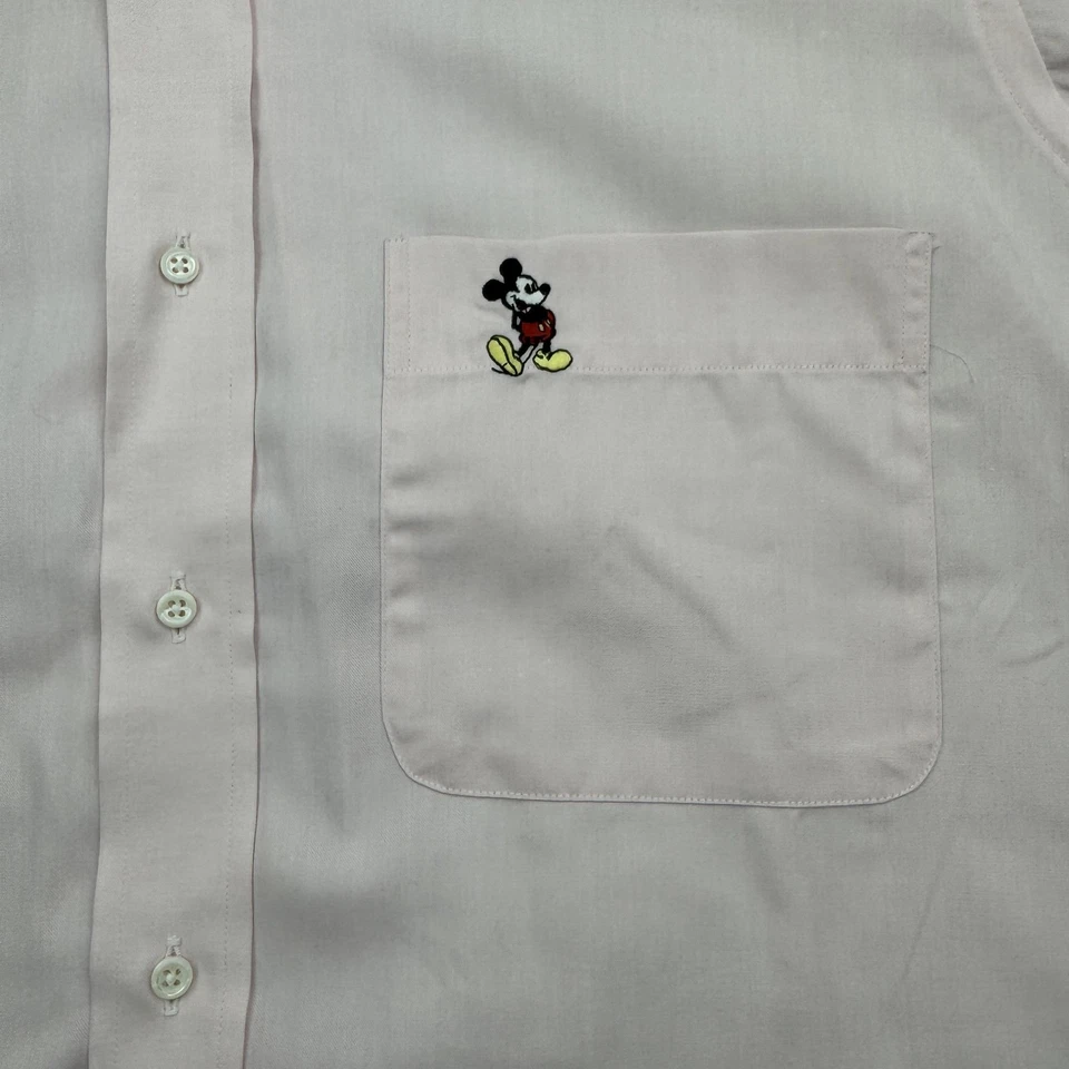 Camisa Disney Originales Para Hombres XL Abotonada Mickey Mouse Oxford Manga Larga De Colección Foto 4 de 4