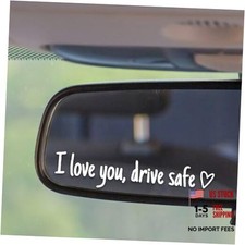 I Love You Drive Safe Mirror Stickers, 3 Pcs Cute Car White-ILU,Drive Sfae