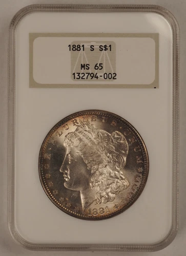1881-S Morgan Silver Dollar $1 NGC MS65 - GENERATION 3 HOLDER! - FREE SHIPPING!