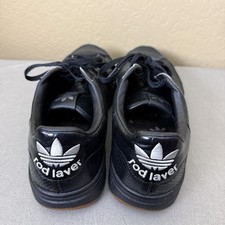 Adidas Rod Laver Lux Black Leather Gum Sole S...