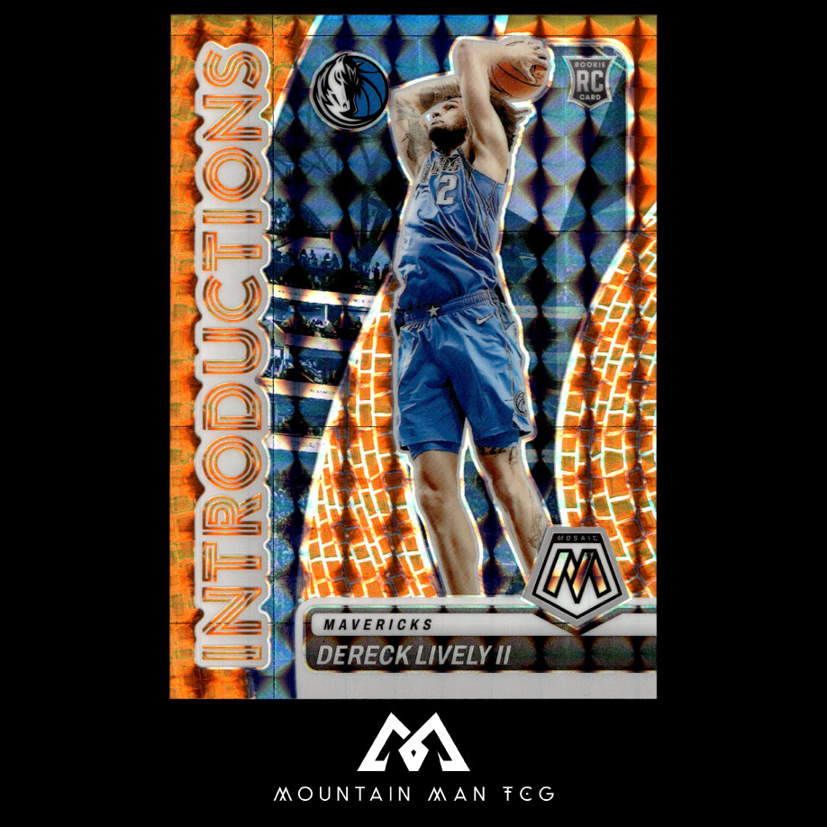2023-24 Panini Mosaic #1 Dereck Lively II Introductions Mosaic Orange #/49
