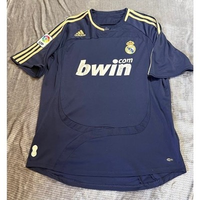 Adidas Real Madrid 2009-2010 Away Jersey Navy Blue Bwin Sponsor Mens Large