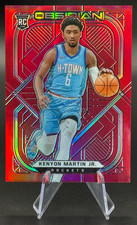 2020-21 Kenyon Martin Jr. RC #186 Obsidian Electric Etch Red Flood Rookie | Jazz