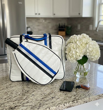 Ladies White Quilted Puffer Pickleball Paddle...