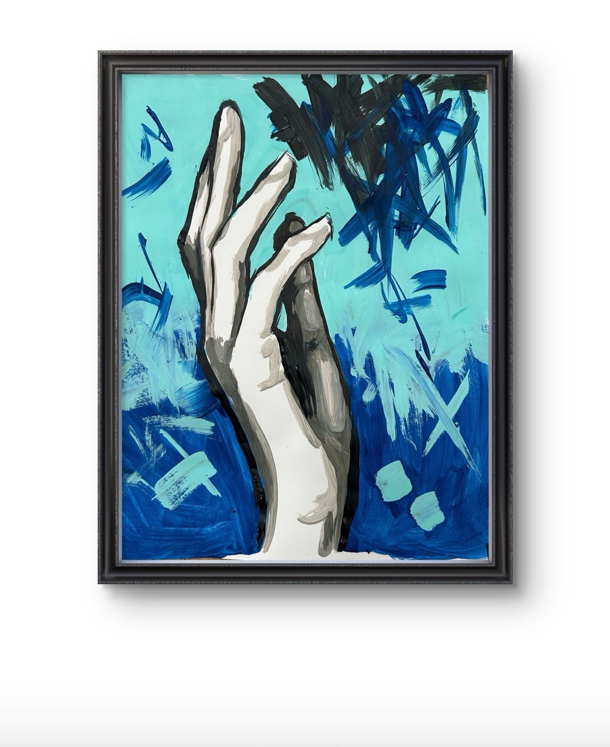 Original Abstract Hand Painting 14x11 paper Modern Wall Art Home Decor Signed