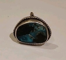 Handmade Touqouise Silver Ring 9 grams Size 12. S5