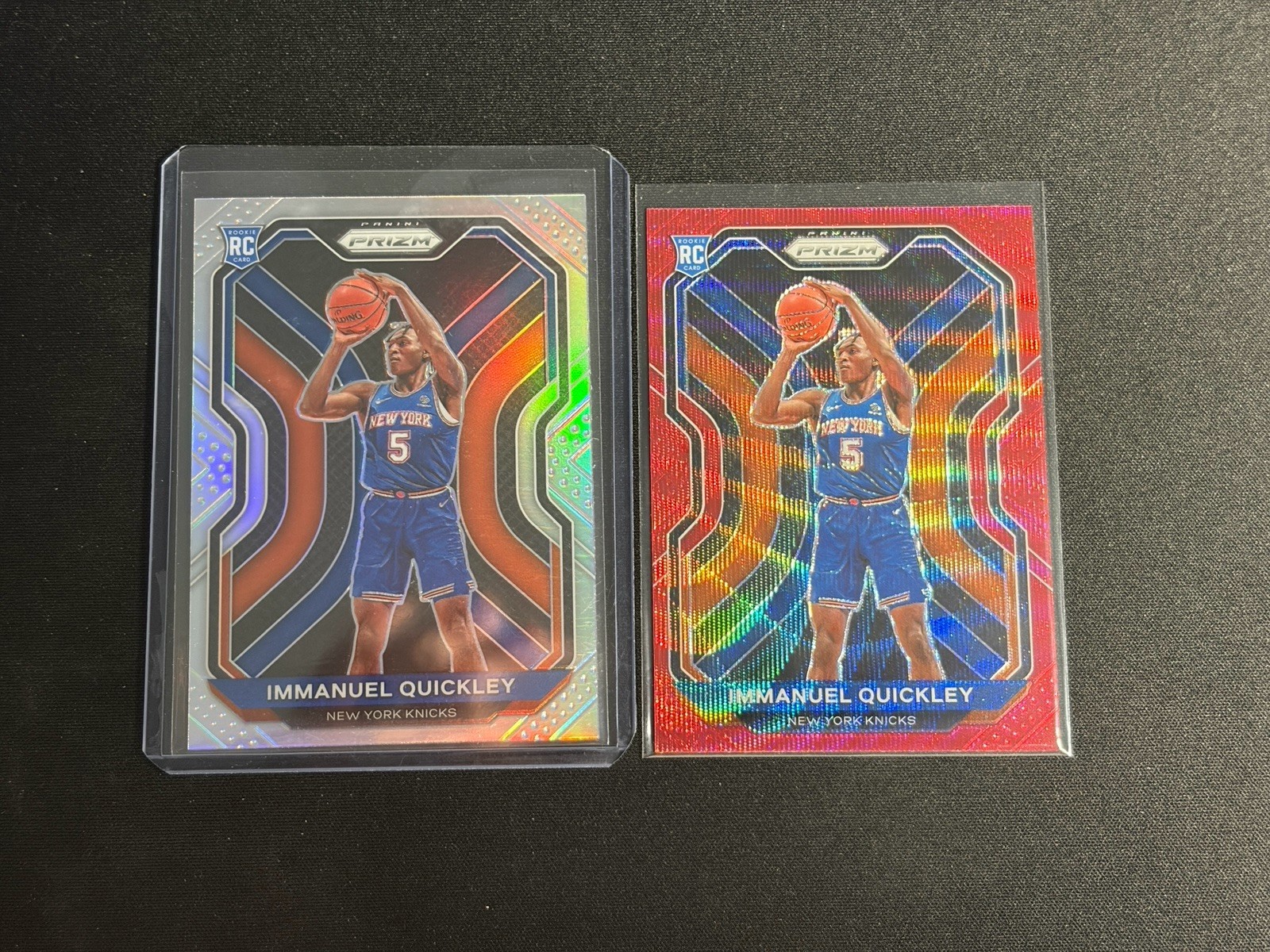 2020-21 Panini Prizm Immanuel Quickley RC Silver Prizm Rookie #296 (w/ Red Wave)