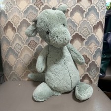 Jellycat London Bashful Dragon Plush Sage Green Stuffed Animal Toy Med 12"