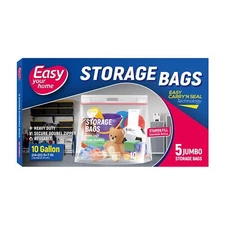 10 Gallon Jumbo Zipper Lock Bags XL Reusable Storage BPA-Free 3.15-Mil