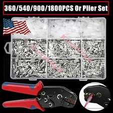 900Pcs Assortment Spade Terminal Set Electrical Wire Crimp Connector Male Female