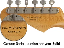Custom Serial Number Waterslide Guitar Headstock Decal