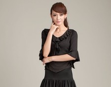 SGT42BK New Women Ballroom Smooth Latin Tango Swing Salsa Dance Blouse Top