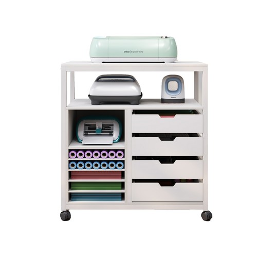 Rolling Craft Organization and Storage Cart Cabinet Compatible Cricut Machines - Picture 10 of 12