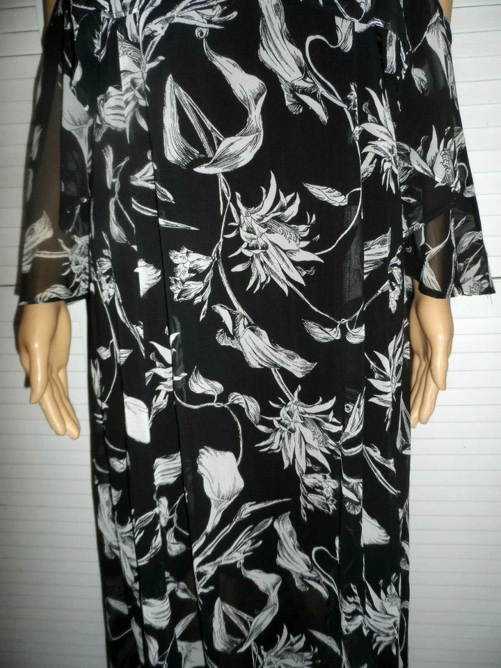 ПРОДАЖИ красивый Белый дом черный рынок размер 6 черный цветочный макси платье женщин новый с Ярлыками - Изображение 3 из 4