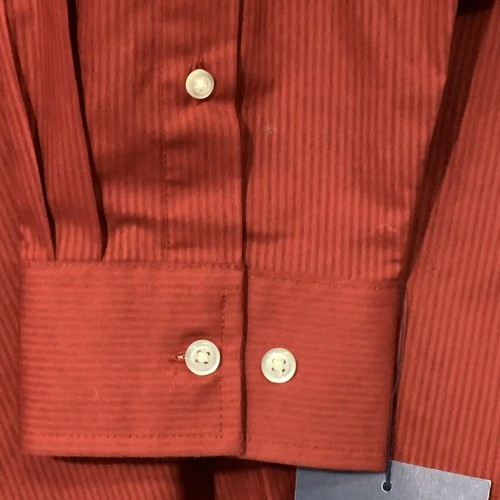 Mens Red Croft & Barrow Easy Care Long Sleeve Striped Button Up Shirt XL Tall - Picture 7 of 11