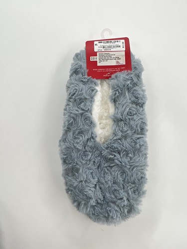 Charter Club Womens Size:S/M Faux-Fur Slipper Socks Color:Stone blue - 第 2/2 張圖片
