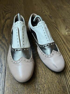 POLLINI Women s Leather Oxford Loafers, Size 37