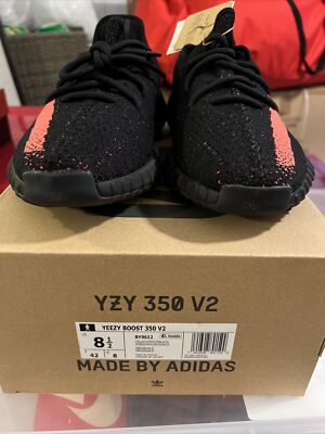 Yezzy red stripe size 8.5 Size 8.5 - adidas Yeezy Boost 350 V2 Low Red Stripe for sale  main image 3