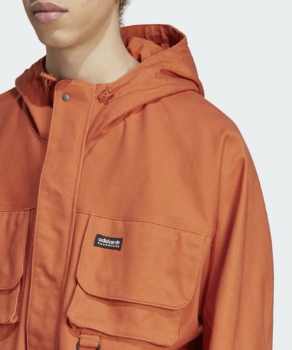NUEVO NUEVO CON ETIQUETAS Adidas Originales Aventura Chaqueta Multibolsillo Para Hombre Grande Naranja HR4276 - Imagen 5 de 10
