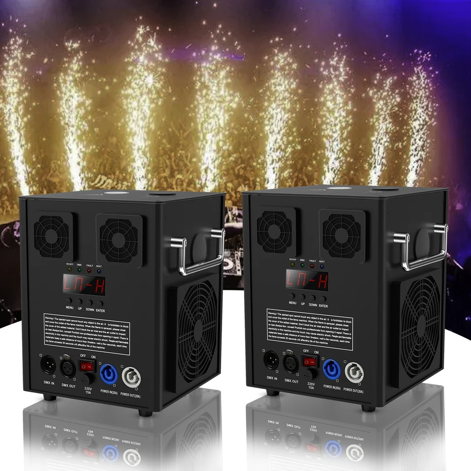 2x Cold Spark Machine Sparkular Spark Machine DMX DJ Stage Effect Black - Image 4 of 4