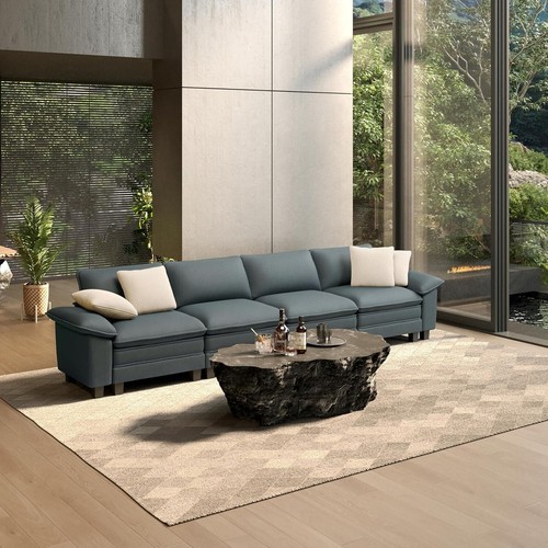 Modular Sectional Sofa Chenille Cloud Couch with Chaise and Cushion 4/3/2/1-Seat - Picture 2 of 49