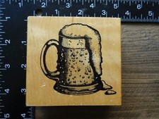 LARGE MUG OF ICE COLD BEER Drink Rubber Stamp by STAMPA BARBARA