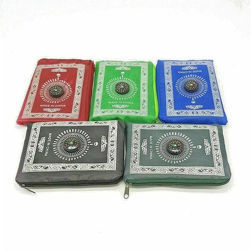 Pocket Prayer Mat Rug Carpet Travel Compass Islamic Outdoors Musallah Muslim/ US - Picture 6 of 13